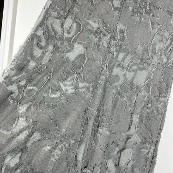 Calypso St. Barth Gray Jacquard Floral V-neck A-line High-low Dress Size XS - Picture 7 of 10